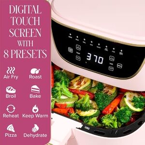 Pink Digital Air Fryer with Touch Screen New No Box